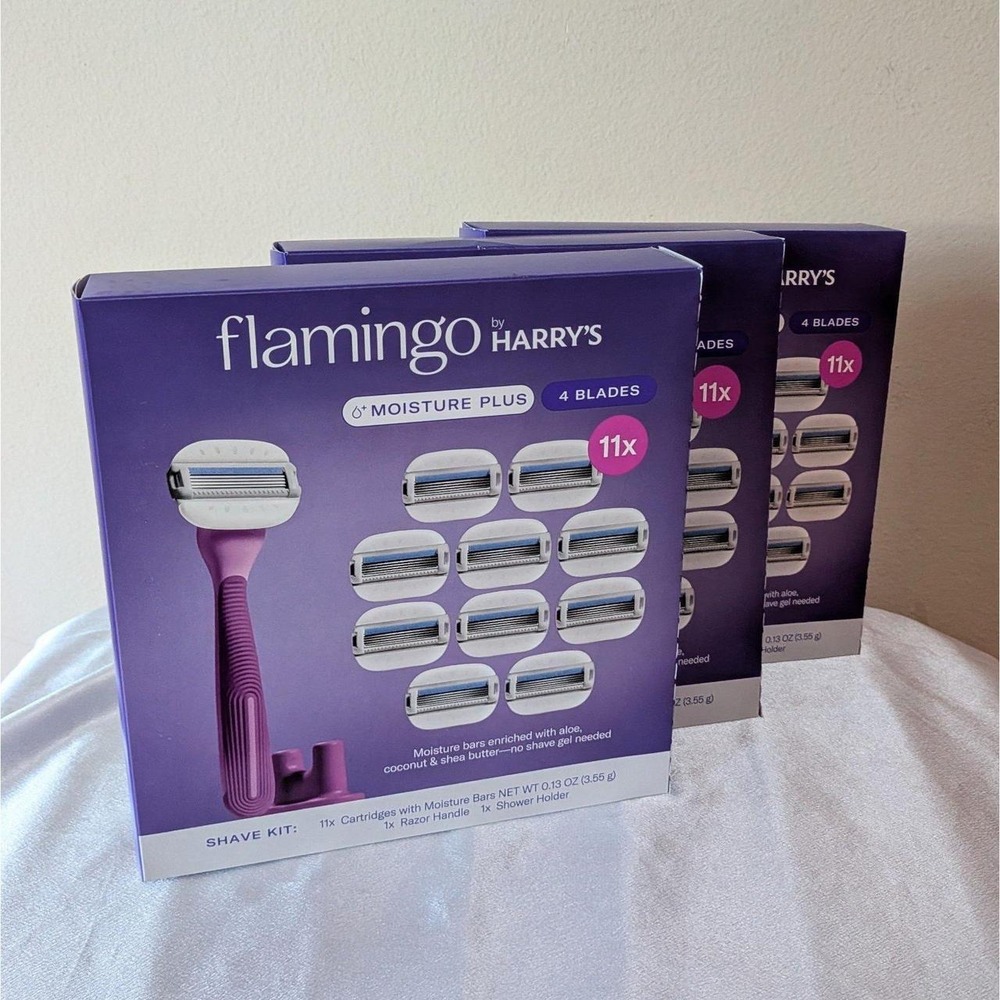 New Flamingo by Harry's Moisture Plus Women's Shave Kits Purple Set of 3